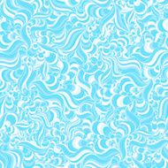 Seamless abstract hand-drawn waves blue pattern