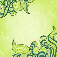 Template with abstract wavy striped leaves