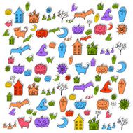cartoon halloween doodle element N2