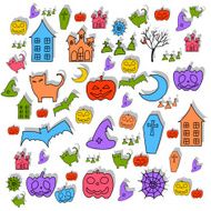 cartoon halloween doodle element N3