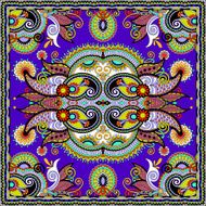 Traditional ornamental floral paisley bandanna N175