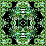 Traditional ornamental floral paisley bandanna N177