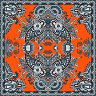 Traditional ornamental floral paisley bandanna N179