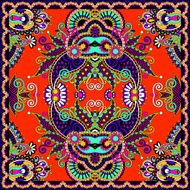 Traditional ornamental floral paisley bandanna N183