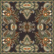 Traditional ornamental floral paisley bandanna N187