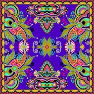 Traditional ornamental floral paisley bandanna N191