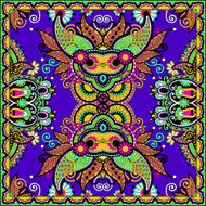 Traditional ornamental floral paisley bandanna N194