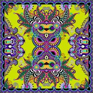 Traditional ornamental floral paisley bandanna N196