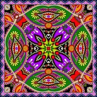 Traditional ornamental floral paisley bandanna N214