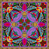 Traditional ornamental floral paisley bandanna N215