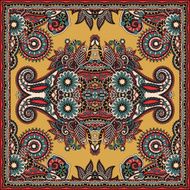 Traditional ornamental floral paisley bandanna N227