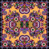 Traditional ornamental floral paisley bandanna N232