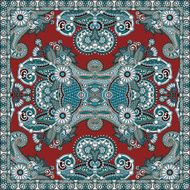 Traditional ornamental floral paisley bandanna N234