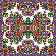 Traditional ornamental floral paisley bandanna N236