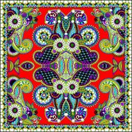 Traditional ornamental floral paisley bandanna N238
