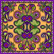 Traditional ornamental floral paisley bandanna N242