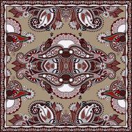 Traditional ornamental floral paisley bandanna N272