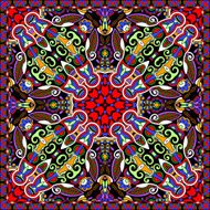 Traditional ornamental floral paisley bandanna N273