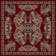 Traditional ornamental floral paisley bandanna N274