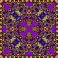 Traditional ornamental floral paisley bandanna N287