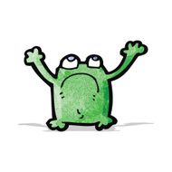 cartoon unhappy frog