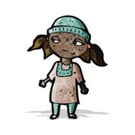 cartoon girl wearing hat