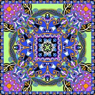 Traditional ornamental floral paisley bandanna N293