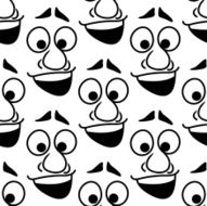 Seamless background pattern of cartoon happy faces N2