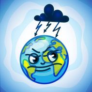 globe Earth in cartoon doodle