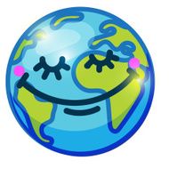 Smiling globe (Earth) in cartoon doodle