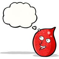 cartoon blood drop with face