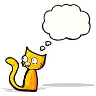 cartoon cat with thought bubble N47