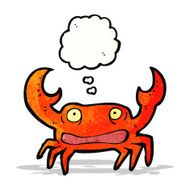 cartoon crab with thought bubble N12