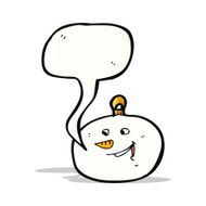 cartoon snowman face christmas bauble