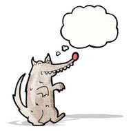 cartoon wolf with thought bubble N24