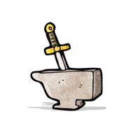 cartoon sword in anvil
