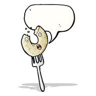donut on fork cartoon