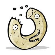 bitten donut cartoon