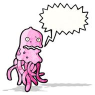 cartoon jellyfish with speech bubble
