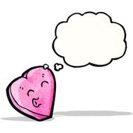 cartoon love heart with thought bubble