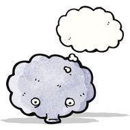 cartoon cloud with thought bubble N19