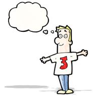 cartoon man in shirt number three N2