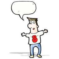 cartoon man in shirt number 8