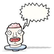 open brain head cartoon