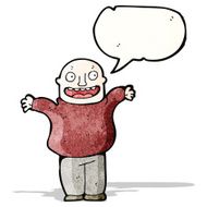 excited cartoon man