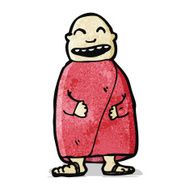 cartoon laughing monk