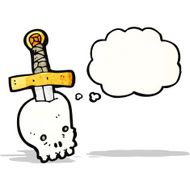 cartoon skull and dagger