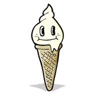 cartoon happy ice cream cone