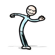 cartoon stick man bowing N2