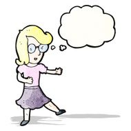 cartoon clever blond girl